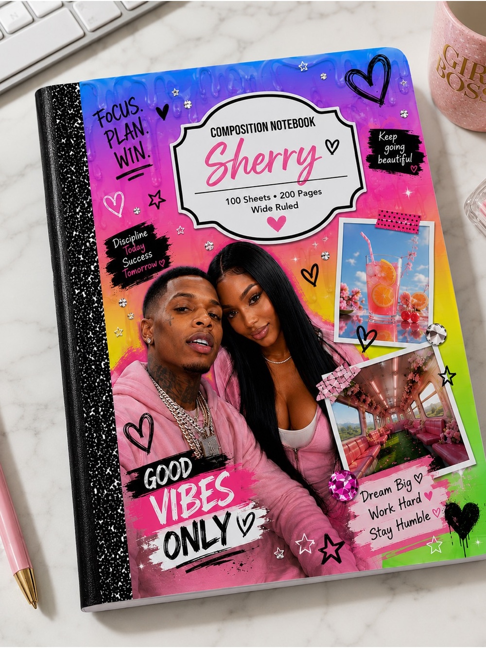Custom Photo Composition Notebook | Personalized Wide Ruled Journal